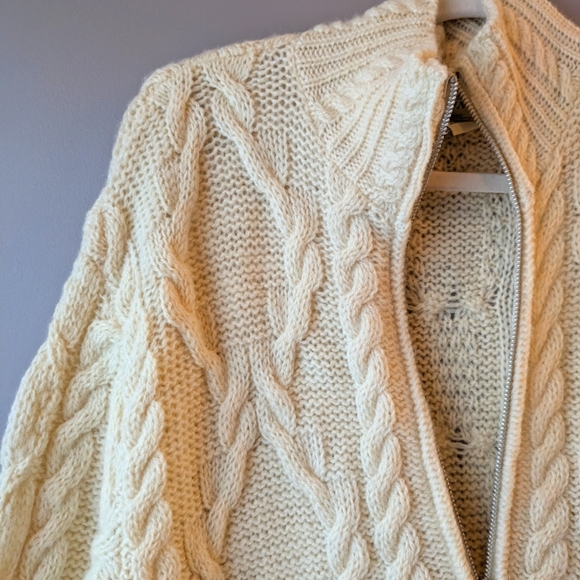 Thomas Keeling Wool Cable Knit Long Cardigan 1X - Picture 2 of 11
